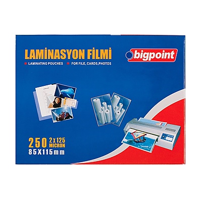 Laminasyon Filmi 85x115mm 125 Mikron 100'lü Kutu