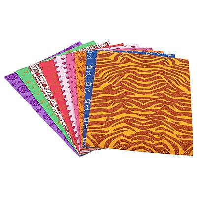 Simli Baskılı Eva 20x30cm Karışık 10'lu Paket