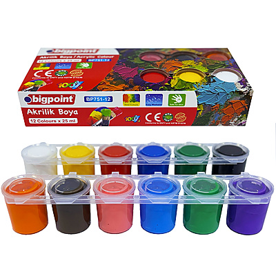 Akrilik Boya 12 Renk x 25 ml