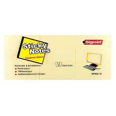 Yapışkanlı Not Kağıdı 3'lü 40x50mm Sarı