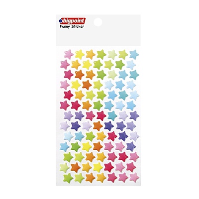 Sticker Pastel Renkli Yıldızlar Orta Boy
