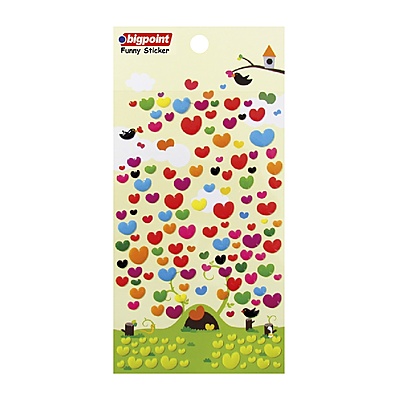 Sticker Çok Renkli Kalpler 2