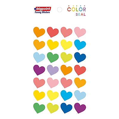 Sticker Çok Renkli Kalpler 3