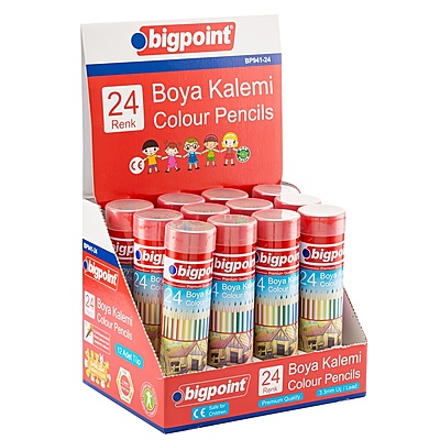 Metal Tüpde Kuru Boya Kalemi 24 Renk