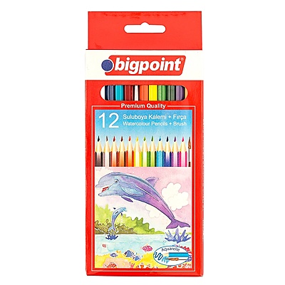 Aquarelle Boya Kalemi 12 Renk Fırçalı