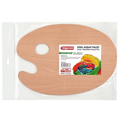 Ahşap Sanatsal Oval Palet 25x35cm