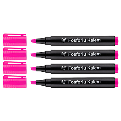 Lotte Fosforlu Kalem 4'lü Pembe